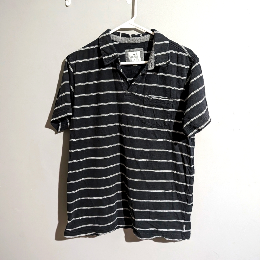 Rip Curl plain stripe polo size M